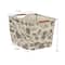Household Essentials Storage Bin with Wood Handles (Medium, Floral)